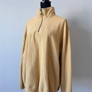 Ping Men's Butter Yellow Ribbed Zip-Up Sweater